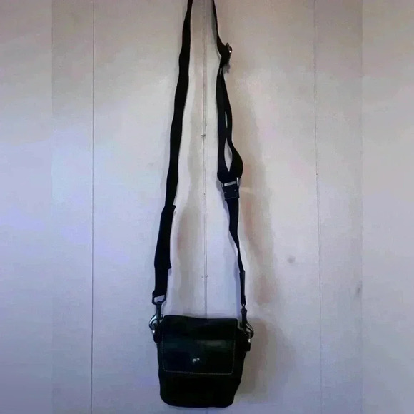 COACH CANON BLK LEATHER MESSENGER CAMERA CAMCORDER SHOULDER BAG PURSE 90's HTF - Picture 6 of 8